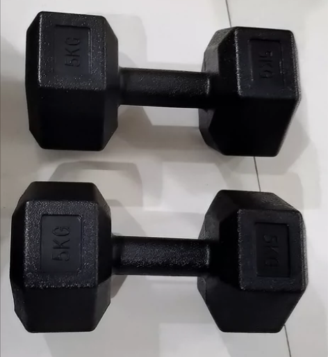 低价出5公斤哑铃男士家用健身器材六角哑铃一...