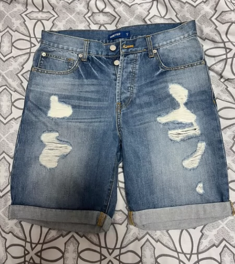 LILBETTER男子牛仔短裤，破洞设计，...