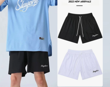 男子短裤夏透气宽松速干跑步中裤休闲沙滩美式...