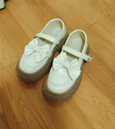 复古英伦风小皮鞋女春季新款厚底粗跟乐福鞋日...