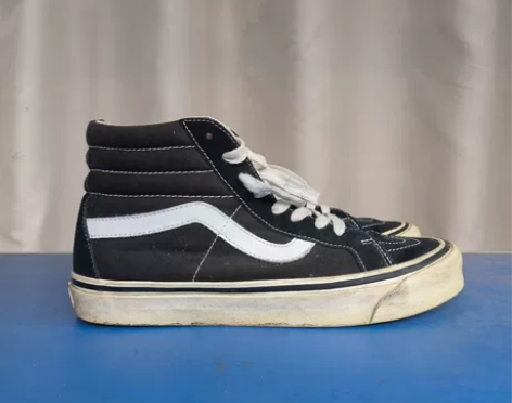 vans sk8 hi经典黑白高帮休闲滑板...