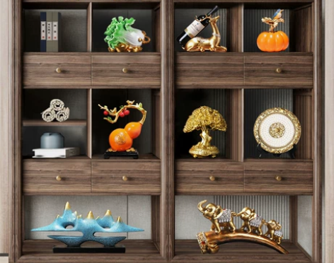 新中式新年酒柜轻奢高档摆件客厅餐边柜家居玄...