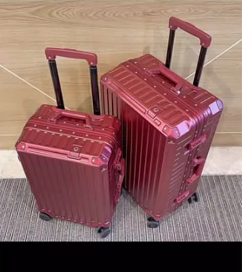 漫游钻石款结婚铝框箱行李箱陪嫁拉杆箱旅行箱...