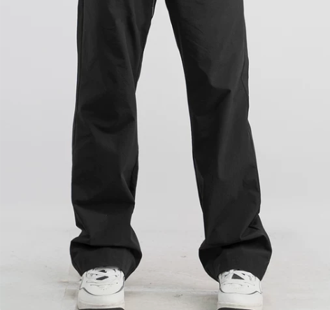 春季针织裤运动裤男潮流美式卫裤宽松休闲黑色...