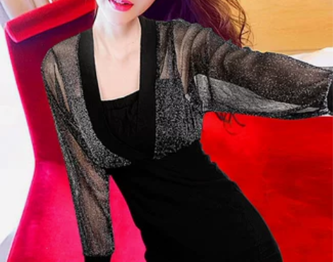 2019秋冬新款性感罗马亮丝拼接包臀修身显...