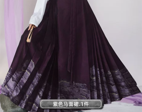 紫色马面裙 墨涟丨如梦霓裳原创汉服女装织金...