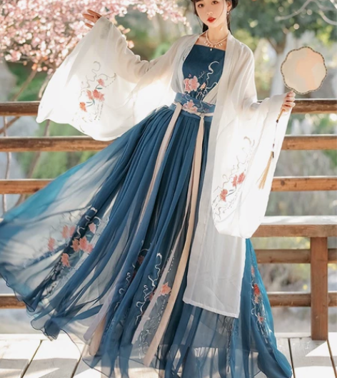 蝉佩含娇原创汉服女宋制三件套齐腰襦裙仙气大...