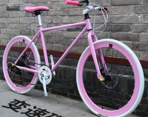 死飞自行车男女款活飞变速手刹彩色女公路赛车...