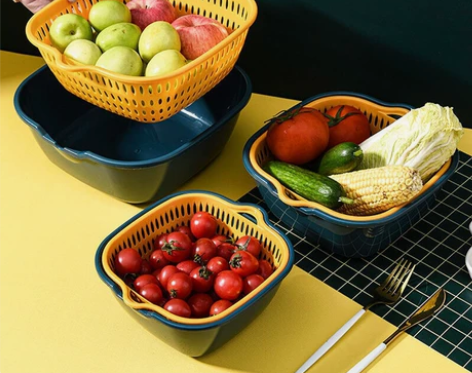 6件套洗果篮沥水篮水果盆淘米器家用水果篮大...