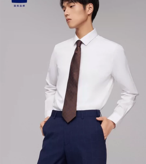 HLA/海澜之家长袖衬衫白色衬衣男 仅试穿...