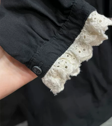 法式收腰连衣裙 全棉m码 穿两天黑色拍照会...