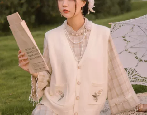 川黛时光 时之物语香片 刺绣针织马甲女背心...