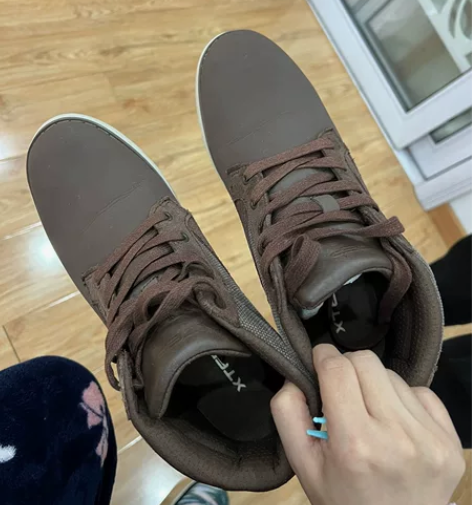 特步男鞋 英伦户外运动休闲高帮系带男秋冬棉...