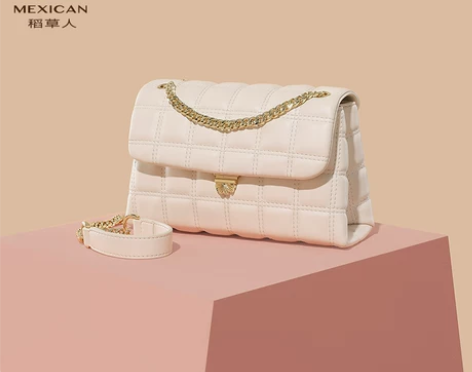 稻草人女士包包2021新款小香风流行单肩包...