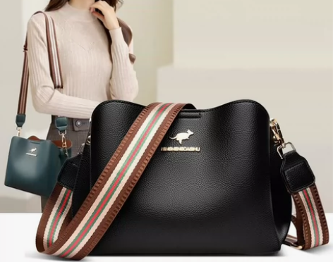 全新袋鼠真皮2023时尚新款百搭大容量女士...