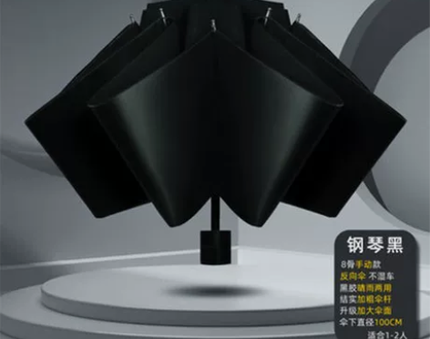 大雨伞24骨全自动折叠雨伞黑胶晴雨两用防晒...