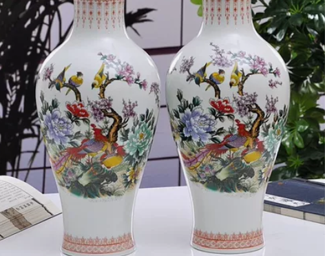 景德镇瓷花瓶 景德镇陶瓷器中式摆件插花器一...
