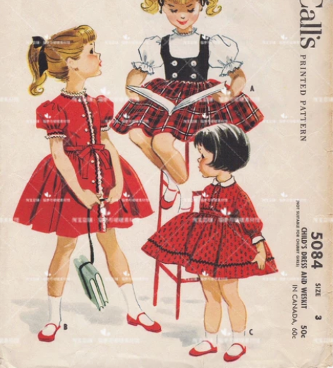 Y12  复古孩童服装设计图样儿童手绘款式...