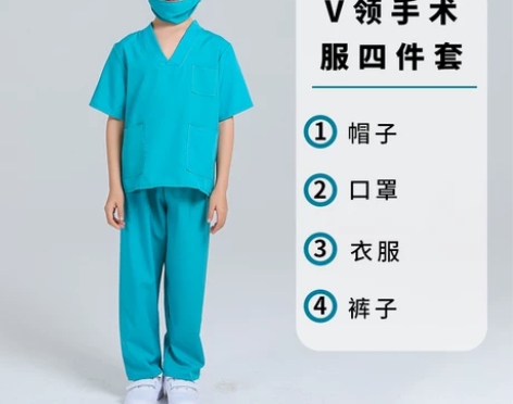 ?儿童小医生角色扮演手术护士工作防护表演服...