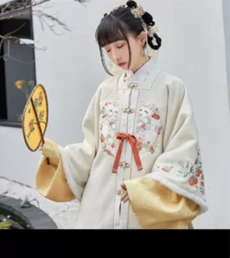 【十三余小豆蔻儿】[柿柿如意]交领短袄方领...