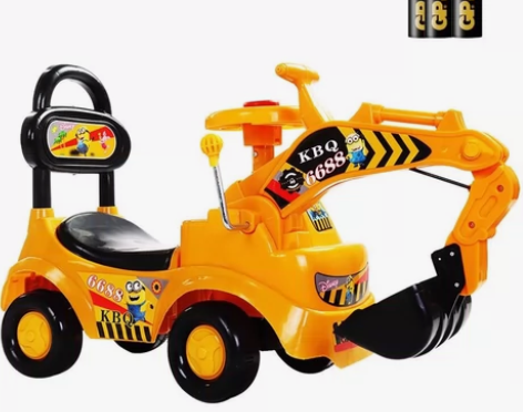 大号儿童挖掘机可骑可坐滑行车挖土机学步车扭...