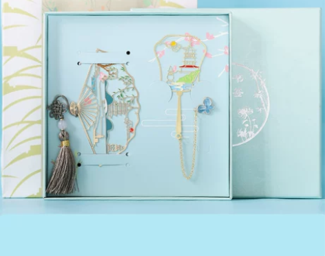 杭州西湖金属书签中国风团扇文艺亿江南小清新...