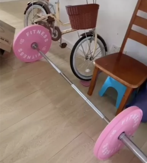 工作室倒闭,全新100kg马卡龙彩色杠铃大...