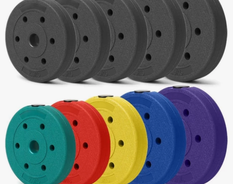 出环保包胶杠铃片哑铃片通用家用健身器材负重...