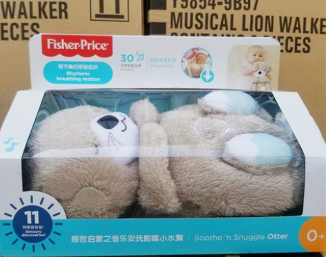 费雪新生儿安抚哄睡玩具 会呼吸的小水獭GH...