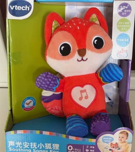伟易达声光安抚小狐狸新生儿玩具送礼音乐声音...