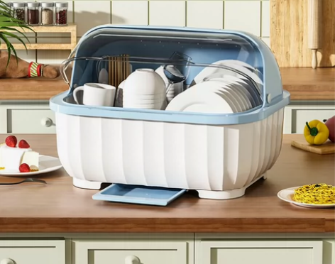 厨房碗碟碗盘收纳架盘子沥水碗架装碗筷收纳箱...