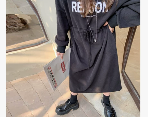 晶咕家定制胖mm连衣裙2020新款秋冬中长...