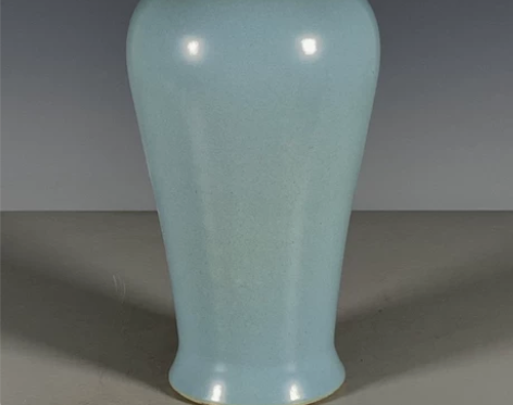 大明万历年制天青釉梅瓶全美品老物件古玩古董...