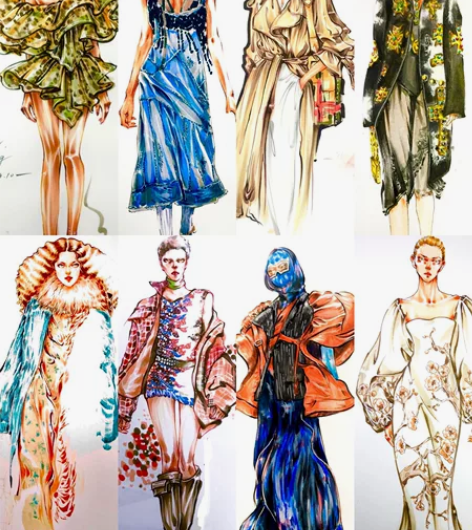 代画定制服装效果图款式图ps板绘手绘线稿作...