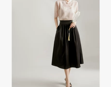 笑涵阁【自然非遗香云纱】国风复古文艺大摆桑...