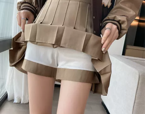 【双12价】灰色百褶裙女秋冬新款防走光学院...