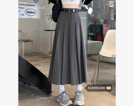 kumikumi高腰西装裙半身裙女秋季显瘦...