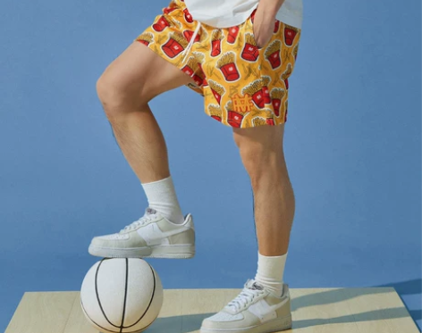 新款运动短裤男印花训练健身五分篮球裤