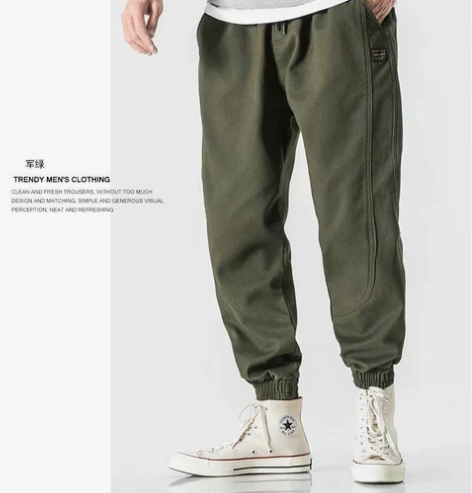 今年最流行的工装裤男潮流百搭宽松束脚休闲裤...