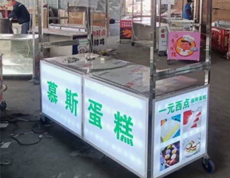 灯箱摆摊折叠车不锈钢摆摊车小推车地摊夜市烧...