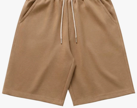 百搭舒适有质感！夏季卡其色阔腿运动短裤男女...