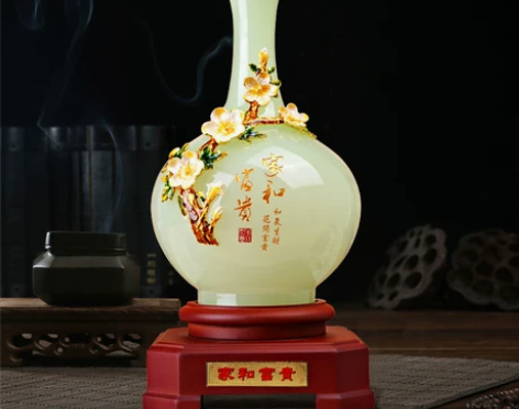 酒柜摆件 酒柜酒架平安如意花瓶客厅玄关装饰...