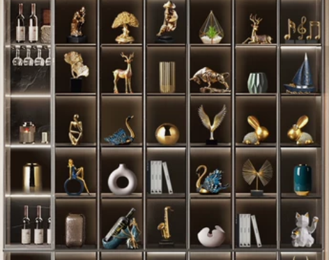 新中式客厅酒柜轻奢高档摆件家居创意电视柜办...