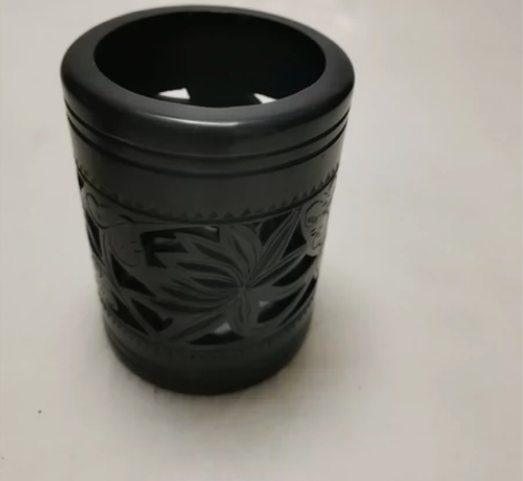 非物质文化遗产，黑陶笔筒，几十年的摆件  ...