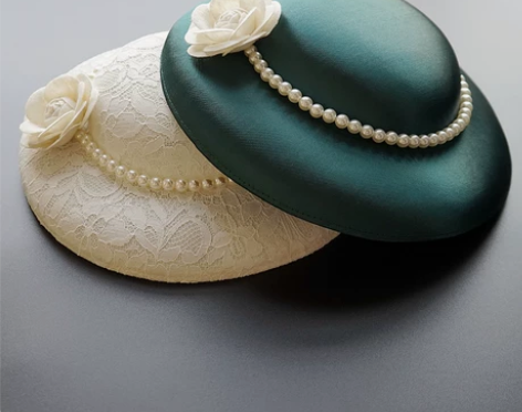 出口复古优雅帽子英伦名媛礼帽女头饰蕾丝花朵...