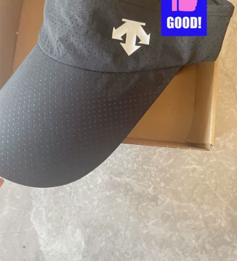 迪桑特速干薄款无顶帽男女可调节跑步运动训练...