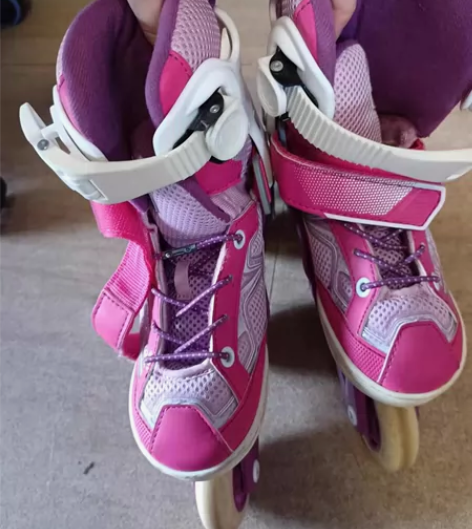 迪卡侬溜冰鞋儿童初学者中大童轮滑鞋滑冰鞋滑...