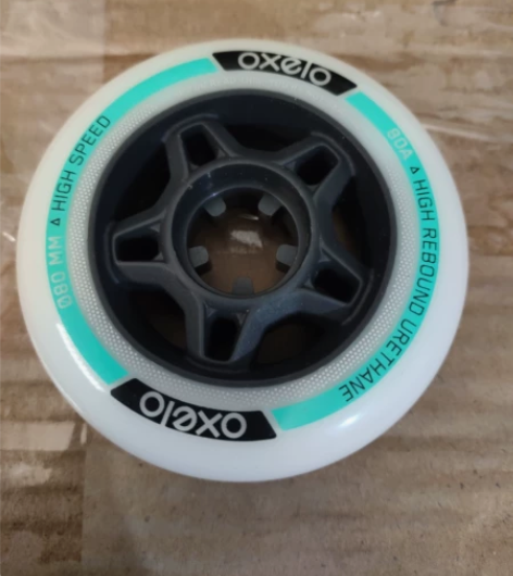 迪卡侬80毫米直排轮子，超高回弹材料，回弹...