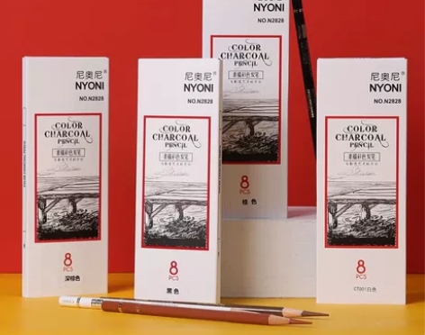 nyoni尼奥尼彩色炭笔 白色黑色棕色褐色...