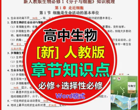 高中新教材人教版高考中生物知识点总结，必修...
